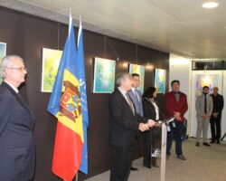 Prof. Christian Daudel at exhibition at WIPO, Geneva, 2016